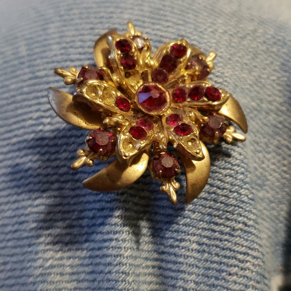 Vintage Brass Costume Jewelery Pin